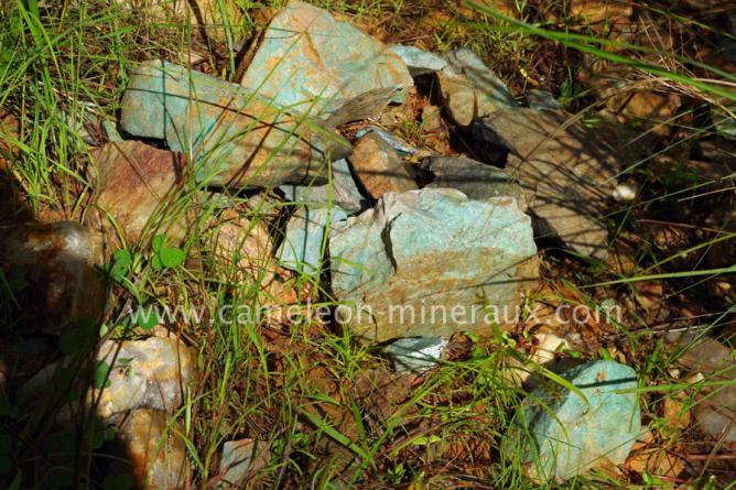 Mais on a trouvé quelques blocs d'amazonite